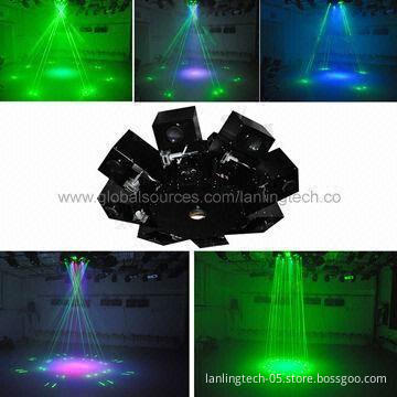 8-claw LED Laser 8 x 3W RGB LED Light, 24W and Fat-Beam Lasers GG 16-piece